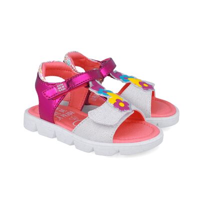 Agatha Ruiz De La Prada Παιδικά Πέδιλα 252925-A304-BLANCO Y FUCSIA - ΠΟΛΥΧΡΩΜΟ