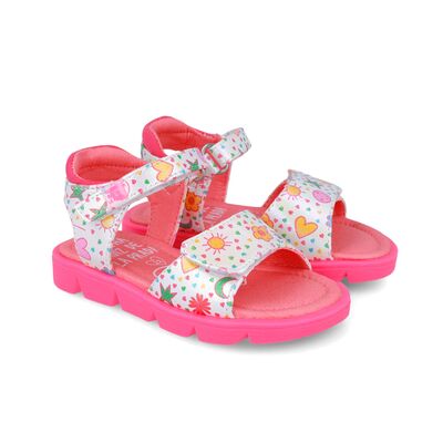 Agatha Ruiz De La Prada Παιδικά Πέδιλα 252927-A050-BLANCO - ΛΕΥΚΟ/ΠΟΛΥΧΡΩΜΟ