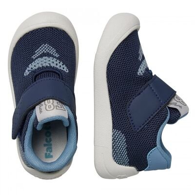 Falcotto Παιδικά Ανατομικά Sneakers Free VL. knitted-eco calf navy celeste - ΜΠΛΕ