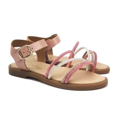 Ricco Mondo Παιδικά Δερμάτινα Ανατομικά Πέδιλα T30266P2 - ΧΑΛΚΟΣ.ΠΟΛΥΧΡΩΜΟ/ΡΟΖ