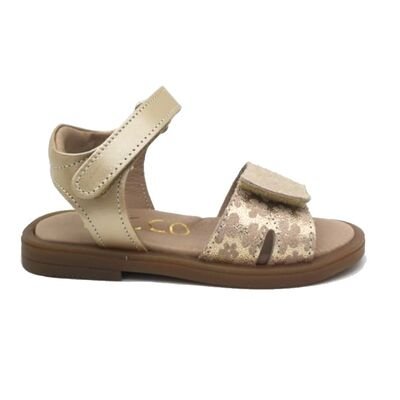 Ricco Mondo Παιδικά Δερμάτινα Ανατομικά Πέδιλα A30270P2 - ΠΛΑΤΙΝΑ.ΣΑΤΙΝΕ/ΧΡΥΣΟ