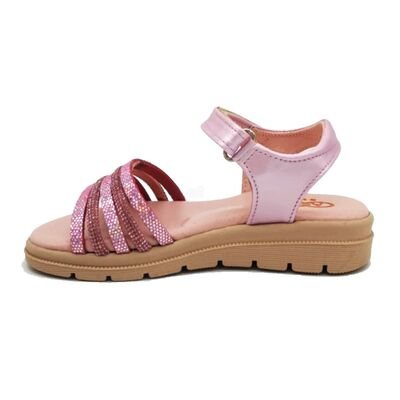 ABY shoes Παιδικά Δερμάτινα Ανατομικά Πέδιλα ABY560-ΡΟΖ