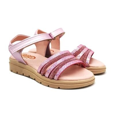 ABY shoes Παιδικά Δερμάτινα Ανατομικά Πέδιλα ABY560-ΡΟΖ