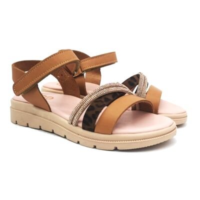 ABY shoes Παιδικά Δερμάτινα Ανατομικά Πέδιλα ABY568-ΚΑΜΕΛ - ΚΑΦΕ