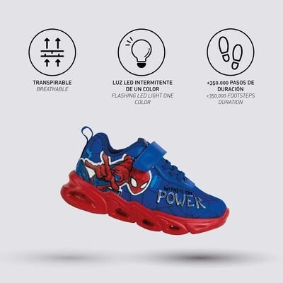 Marvel Παιδικά Sneakers SPIDER-MAN ΦΩΤΑΚΙΑ 2300006902 ΜΠΛΕ