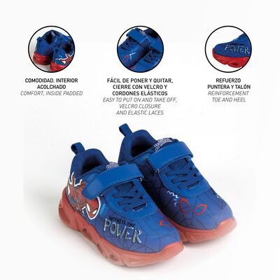 Marvel Παιδικά Sneakers SPIDER-MAN ΦΩΤΑΚΙΑ 2300006902 ΜΠΛΕ