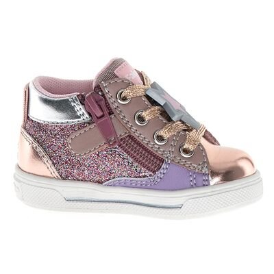 Falcotto Παιδικά Ανατομικά Μποτάκια Shin zip. eco met/eco calf/glitter rose-multi-violet - ΡΟΖ GLITTER