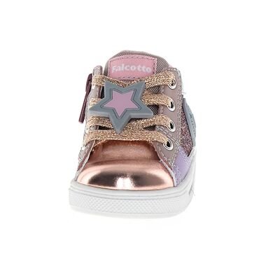 Falcotto Παιδικά Ανατομικά Μποτάκια Shin zip. eco met/eco calf/glitter rose-multi-violet - ΡΟΖ GLITTER