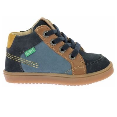 Kickers Παιδικά Δερμάτινα Ανατομικά Μποτάκια Kick Weby marine camel 1223500-10-103 - ΜΠΛΕ