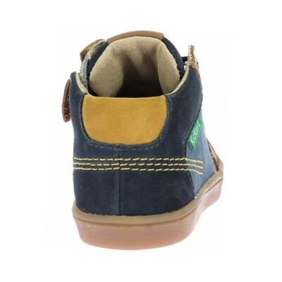 Kickers Παιδικά Δερμάτινα Ανατομικά Μποτάκια Kick Weby marine camel 1223500-10-103 - ΜΠΛΕ