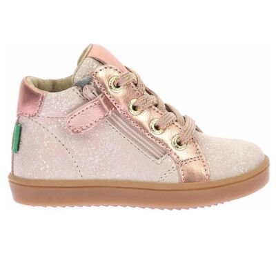 Kickers Παιδικά Δερμάτινα Ανατομικά Μποτάκια Kick Welly rose clair 1223511-10-131 - ΡΟΖ