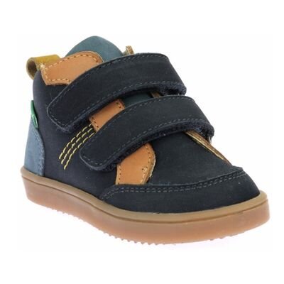 Kickers Παιδικά Δερμάτινα Ανατομικά Μποτάκια Kick Wetykro marine camel bleu 1228000-10-103 - ΜΠΛΕ