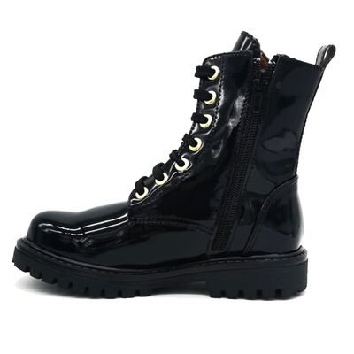 SALTY Παιδικά Δερμάτινα Ανατομικά Μποτάκια Αρβυλάκια KW25-45-ΜΑΥΡΟ ΛΟΥΣΤΡΙΝΙ