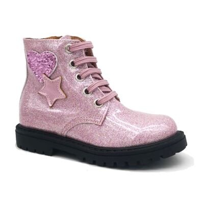 ABY Shoes Παιδικά Δερμάτινα Ανατομικά Μποτάκια Αρβυλάκια Aby531-ΡΟΖ