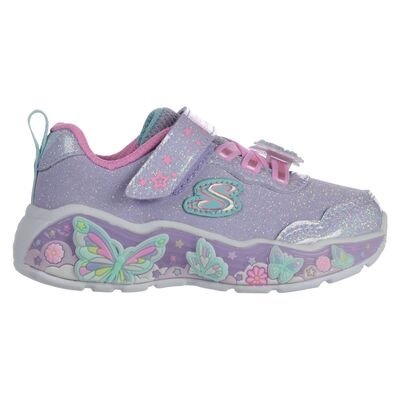 SKECHERS Παιδικά Sneakers με ΦΩΤΑΚΙΑ Butterfly Bliss velcro lights 303066N-LVMT - ΛΙΛΑ