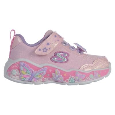 SKECHERS Παιδικά Sneakers με ΦΩΤΑΚΙΑ Butterfly Bliss velcro lights 303066N-LPMT - ΡΟΖ