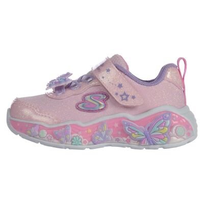SKECHERS Παιδικά Sneakers με ΦΩΤΑΚΙΑ Butterfly Bliss velcro lights 303066N-LPMT - ΡΟΖ