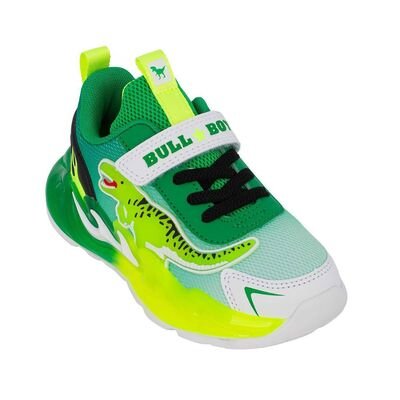 BULL BOYS Παιδικά Sneakers με ΦΩΤΑΚΙΑ DNAL5117-VE01 JURASSIC REX VERDE -ΠΡΑΣΙΝΟ