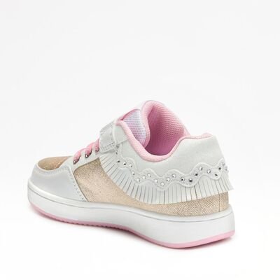 LELLI KELLY Παιδικά Sneakers με ΦΩΤΑΚΙΑ LKAL8058-BI01 FRANGETTA MIX BIANCO/ORO - ΛΕΥΚΟ/ΧΡΥΣΟ