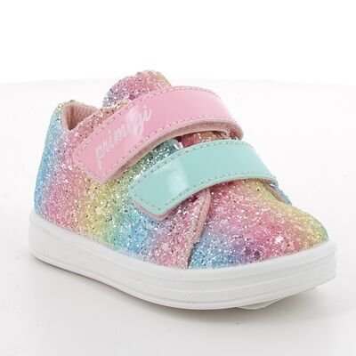 PRIMIGI Παιδικά Ανατομικά Sneakers 1355200 pink/sky blue glitter - ΠΟΛΥΧΡΩΜΟ