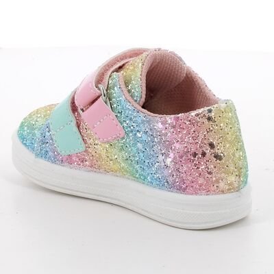 PRIMIGI Παιδικά Ανατομικά Sneakers 1355200 pink/sky blue glitter - ΠΟΛΥΧΡΩΜΟ