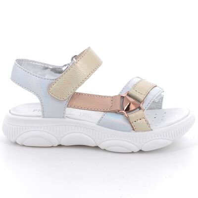 PRIMIGI Παιδικά Δερμάτινα Πέδιλα 1390600 silver/platinum - ΑΣΗΜΙ