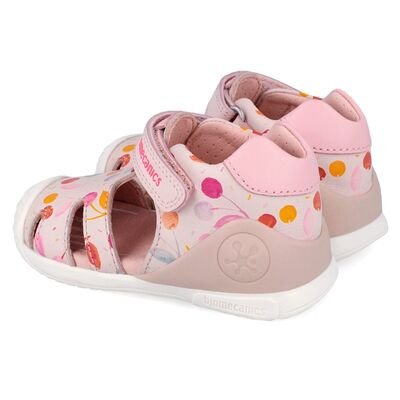 Biomecanics Παιδικά Ανατομικά Δερμάτινα Παπουτσοπέδιλα 262104-A779-COTTON - ΡΟΖ