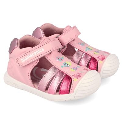 Biomecanics Παιδικά Ανατομικά Δερμάτινα Παπουτσοπέδιλα 262109-A032-ROSA - ΡΟΖ
