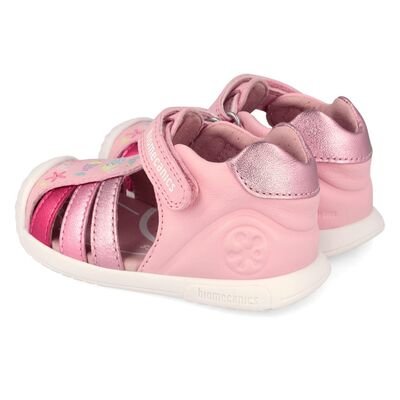 Biomecanics Παιδικά Ανατομικά Δερμάτινα Παπουτσοπέδιλα 262109-A032-ROSA - ΡΟΖ