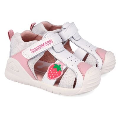 Biomecanics Παιδικά Ανατομικά Δερμάτινα Παπουτσοπέδιλα 262110-B050-BLANCO - ΛΕΥΚΟ