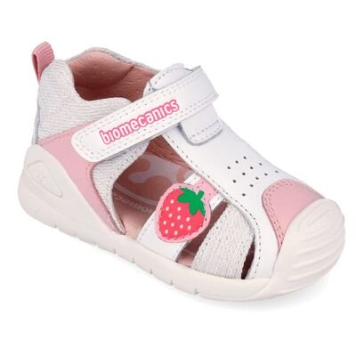 Biomecanics Παιδικά Ανατομικά Δερμάτινα Παπουτσοπέδιλα 262110-B050-BLANCO - ΛΕΥΚΟ