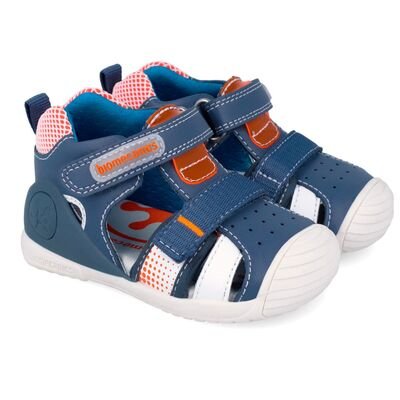 Biomecanics Παιδικά Ανατομικά Δερμάτινα Παπουτσοπέδιλα 262124-A556-PETROL - ΜΠΛΕ