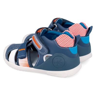 Biomecanics Παιδικά Ανατομικά Δερμάτινα Παπουτσοπέδιλα 262124-A556-PETROL - ΜΠΛΕ