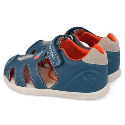 Biomecanics Παιδικά Ανατομικά Δερμάτινα Παπουτσοπέδιλα 262167-A556-PETROL - ΜΠΛΕ