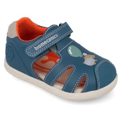 Biomecanics Παιδικά Ανατομικά Δερμάτινα Παπουτσοπέδιλα 262167-A556-PETROL - ΜΠΛΕ