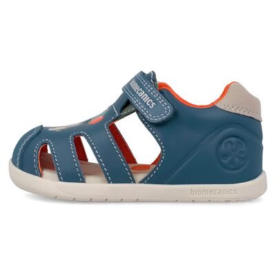 Biomecanics Παιδικά Ανατομικά Δερμάτινα Παπουτσοπέδιλα 262167-A556-PETROL - ΜΠΛΕ