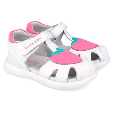 Biomecanics Παιδικά Ανατομικά Δερμάτινα Παπουτσοπέδιλα 262201-A050-BLANCO - ΛΕΥΚΟ