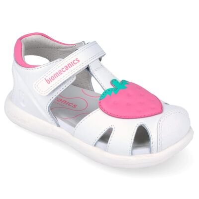 Biomecanics Παιδικά Ανατομικά Δερμάτινα Παπουτσοπέδιλα 262201-A050-BLANCO - ΛΕΥΚΟ