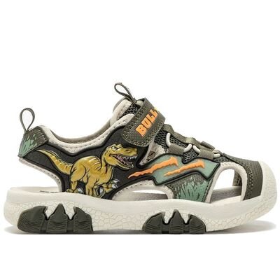 BULL BOYS Παιδικά Παπουτσοπέδιλα με ΗΧΟ  T-REX VERDE DNCR5190-VE42 - ΧΑΚΙ