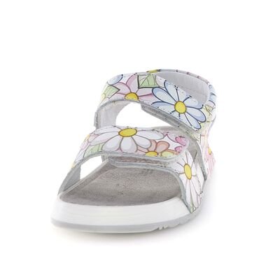 Naturino Παιδικά Δερμάτινα Ανατομικά Πέδιλα Salny. calf pr. maxi flo white - ΛΕΥΚΟ