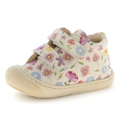 Naturino Παιδικά Δερμάτινα Ανατομικά Μποτάκια Cocoon VL calf pr. flowering milk - ΕΚΡΟΥ