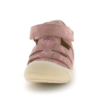 Naturino Παιδικά Δερμάτινα Ανατομικά Παπουτσοπέδιλα Bede embr suede embr. cherry pink - ΡΟΖ