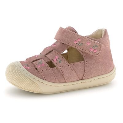 Naturino Παιδικά Δερμάτινα Ανατομικά Παπουτσοπέδιλα Bede embr suede embr. cherry pink - ΡΟΖ