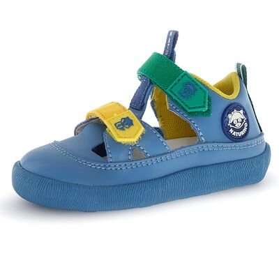 Naturino Παιδικά Δερμάτινα Ανατομικά Παπουτσοπέδιλα Barefoot Giommy. calf sole color mare - ΜΠΛΕ