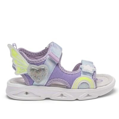Alegria Παιδικά Sport Πέδιλα με ΦΩΤΑΚΙΑ 122936-LILA - ΜΩΒ/ΛΙΛΑ