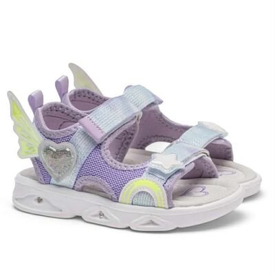 Alegria Παιδικά Sport Πέδιλα με ΦΩΤΑΚΙΑ 122936-LILA - ΜΩΒ/ΛΙΛΑ