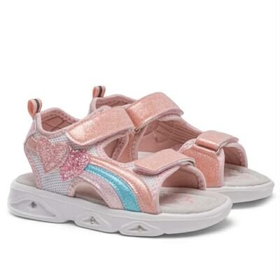 Alegria Παιδικά Sport Πέδιλα με ΦΩΤΑΚΙΑ 123055-PINK - ΡΟΖ