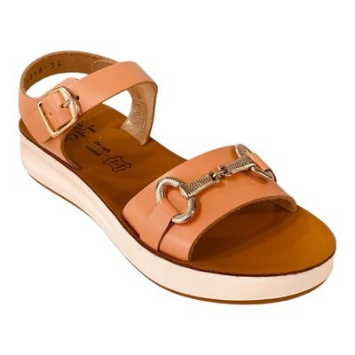 Pretty Soft Παιδικά Δερμάτινα Πέδιλα 1518-NUDE - ΣΟΜΟΝ/ΚΟΡΑΛΙ