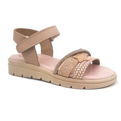 ABY shoes Παιδικά Δερμάτινα Ανατομικά Πέδιλα ABY635-NUDE