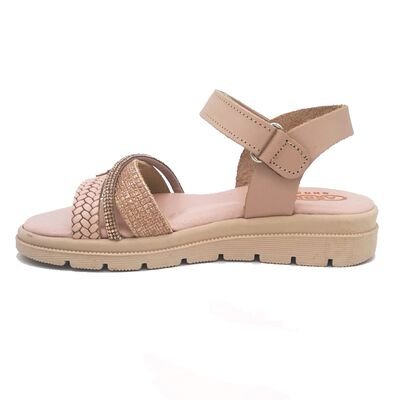 ABY shoes Παιδικά Δερμάτινα Ανατομικά Πέδιλα ABY635-NUDE